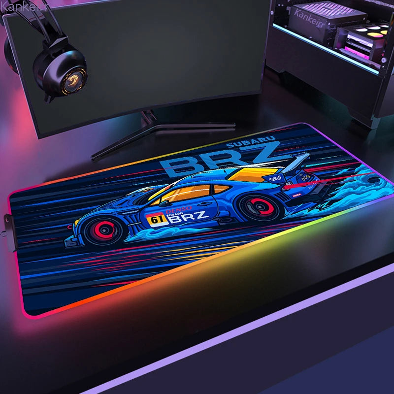 Gaming GTA RGB Mouse Pad – LED Luminous Sports Car Desk Mat