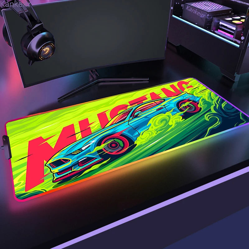 Gaming GTA RGB Mouse Pad – LED Luminous Sports Car Desk Mat