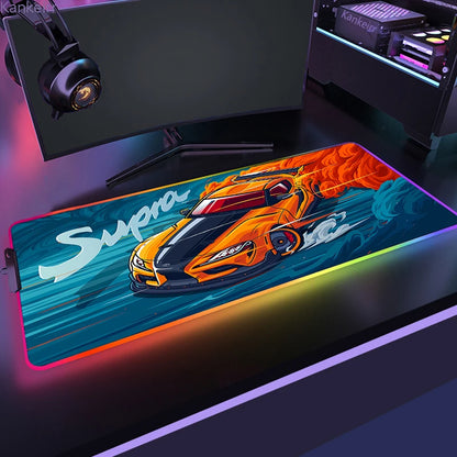 Gaming GTA RGB Mouse Pad – LED Luminous Sports Car Desk Mat