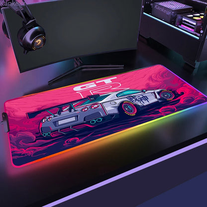 Gaming GTA RGB Mouse Pad – LED Luminous Sports Car Desk Mat