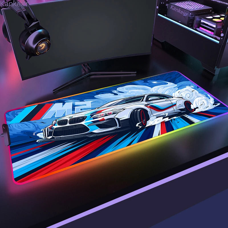 Gaming GTA RGB Mouse Pad – LED Luminous Sports Car Desk Mat