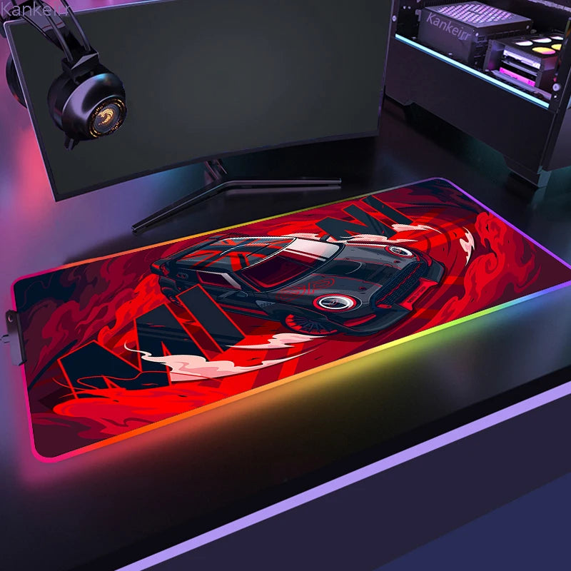 Gaming GTA RGB Mouse Pad – LED Luminous Sports Car Desk Mat